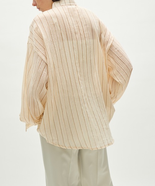 full/fill. ブラウス シャツ airy stripe over shirt / エアリー