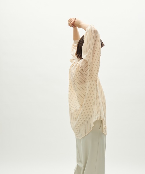 full/fill. ブラウス シャツ airy stripe over shirt / エアリー