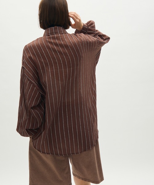 full/fill. ブラウス シャツ airy stripe over shirt / エアリー