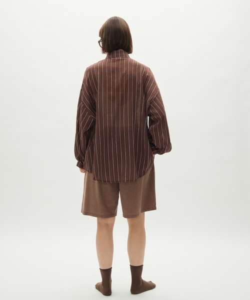 full/fill. ブラウス シャツ airy stripe over shirt / エアリー