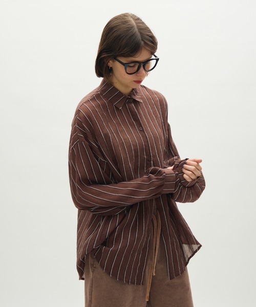 airy様　トップス　ストライプ full/fill. ブラウス シャツ airy stripe over shirt / エアリー