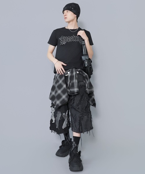 t★★★★neです SPINNS（スピンズ） tシャツ “キラッとロゴで差つく” 短丈半袖Tシャツ