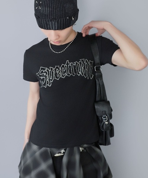 SPINNS（スピンズ） tシャツ “キラッとロゴで差つく” 短丈半袖Tシャツ