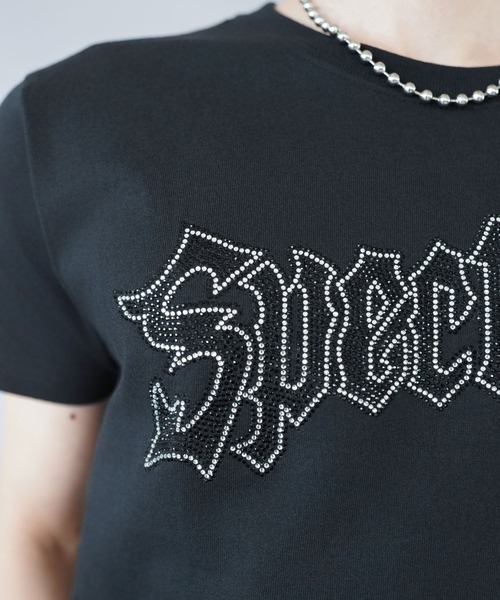 SPINNS（スピンズ） tシャツ “キラッとロゴで差つく” 短丈半袖Tシャツ