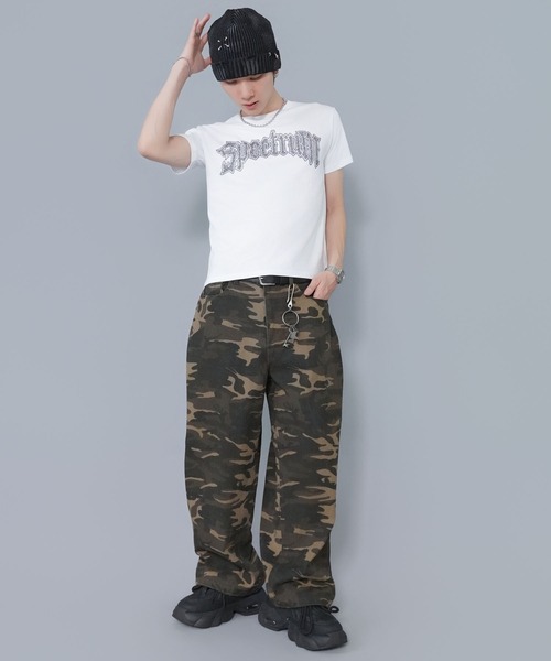SPINNS（スピンズ） tシャツ “キラッとロゴで差つく” 短丈半袖Tシャツ