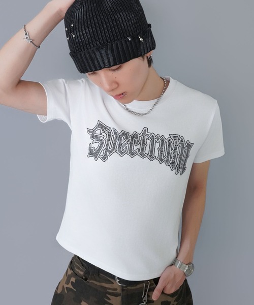 SPINNS（スピンズ） tシャツ “キラッとロゴで差つく” 短丈半袖Tシャツ