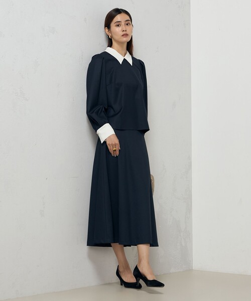 「NOLLEY'S」 ロングスカート 38 ネイビー レディース_画像2