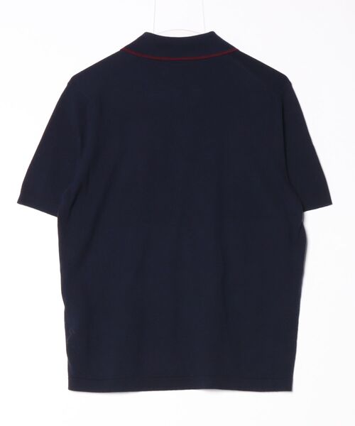 「dunhill」 半袖ニット S ネイビー メンズ_画像2