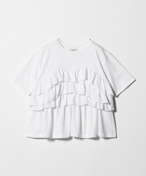 tシャツ 半袖 「WEB限定」「at ease」フロント フリル ショートスリーブ カットソー レディース | green label relaxing | 15