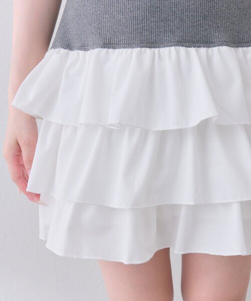 OLIVE des OLIVE（オリーブデオリーブ） ワンピース 半袖 レイヤード風