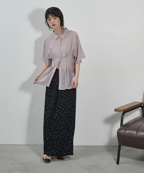 THE Yon ロング スカート 小花柄リップルナロースカート : ZOZOTOWN