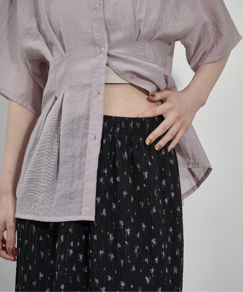 THE Yon ロング スカート 小花柄リップルナロースカート : ZOZOTOWN