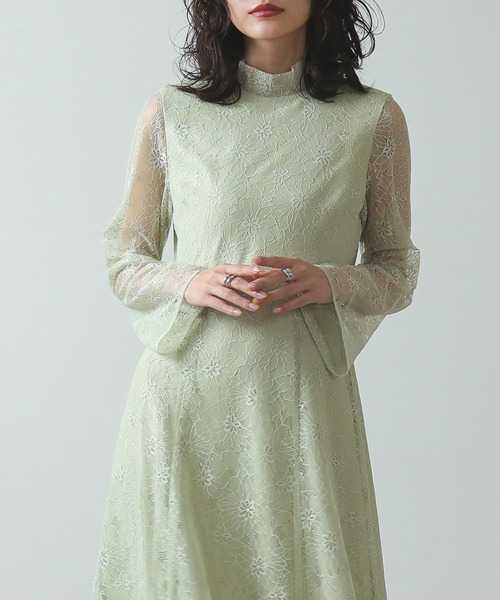 「Kana」 長袖ワンピース S グリーン レディース_画像3