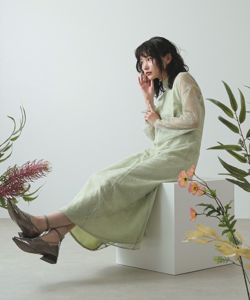 「Kana」 長袖ワンピース S グリーン レディース_画像5