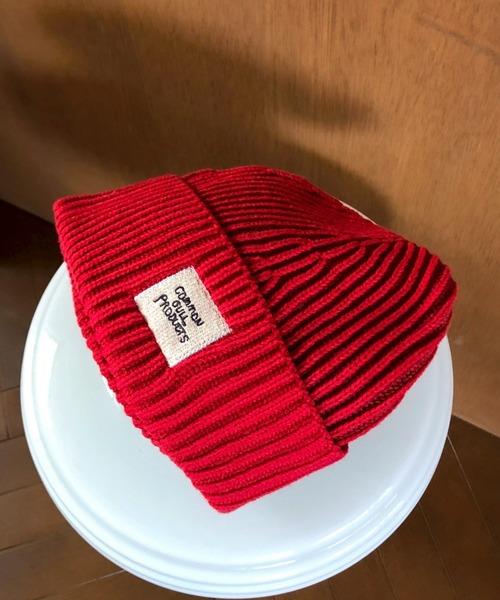 common gull products. ニットキャップ フリー レッド レディース