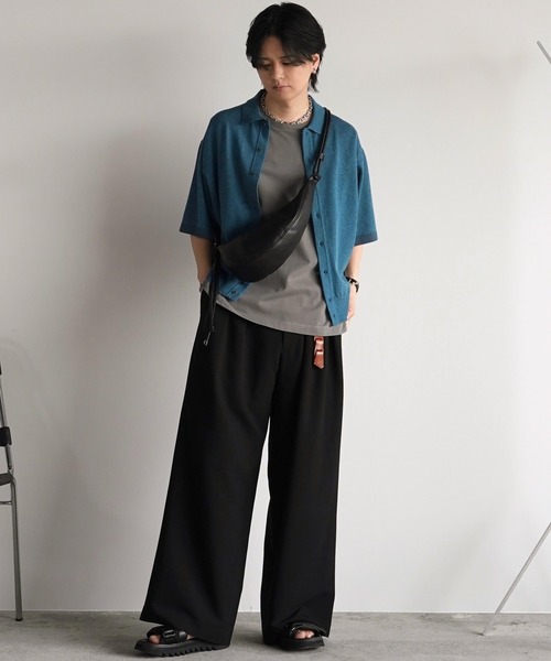 「WYM LIDNM」 ニットカーディガン M チャコール メンズ_画像8