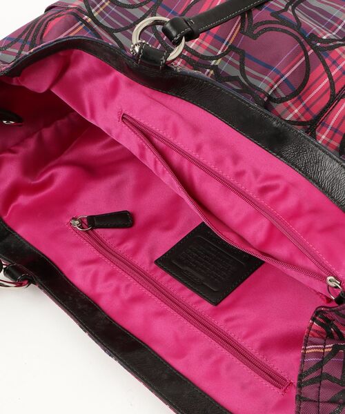 COACH（コーチ） チェック柄トートバッグ - パープル レディース