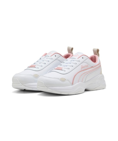 「PUMA」 ローカットスニーカー 24.0cm ホワイト×ピンク レディース_画像3