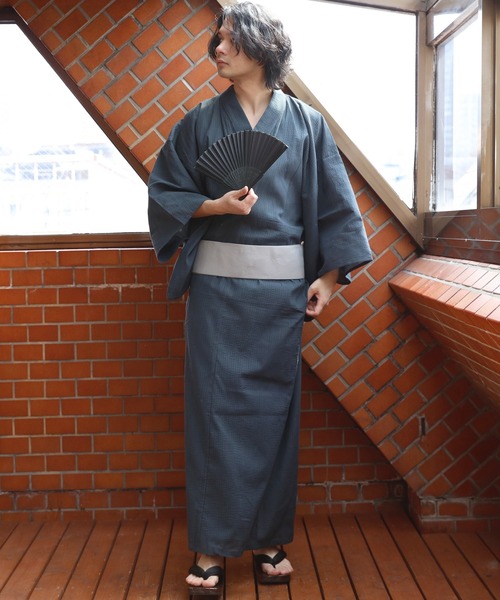 8（eight） 浴衣 しじら浴衣 3点セット ゆかた 帯 下駄