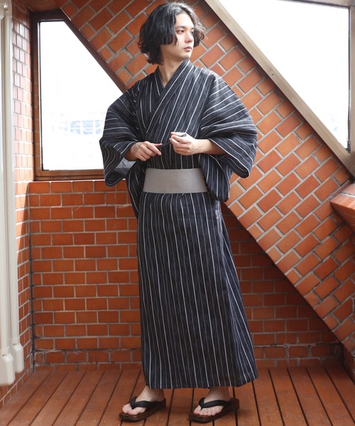 8（eight） 浴衣 しじら浴衣 3点セット ゆかた 帯 下駄
