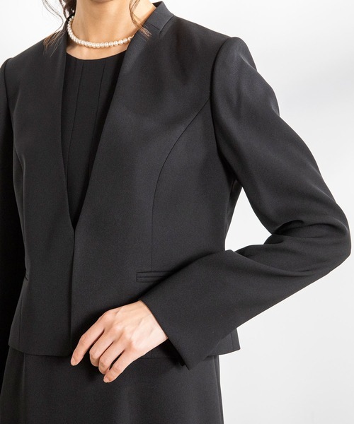 form forma Vネックジャケット＆タイトワンピース ブラックフォーマル  