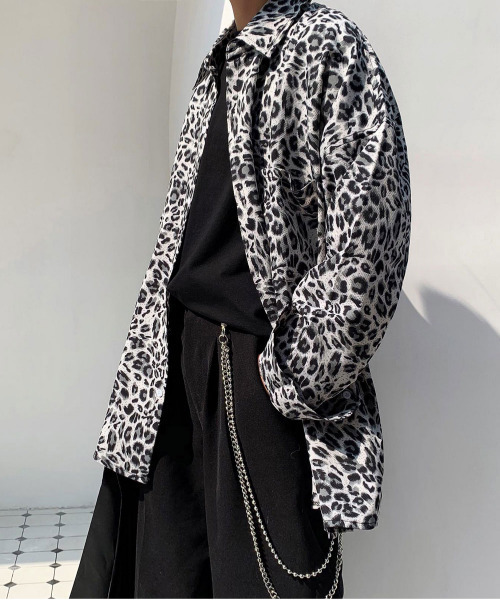 シャツ 「neos -addictive design-」ビッグシルエット レオパード  