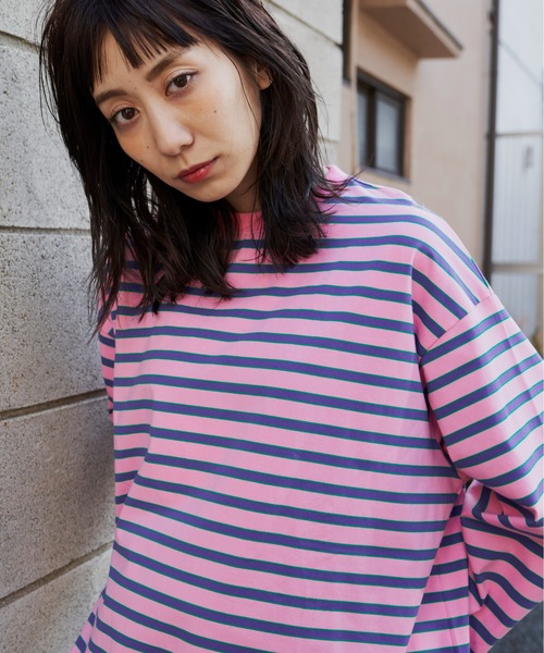 Auntie Rosa Holiday tシャツ Tシャツ マルチボーダーBIGロンT