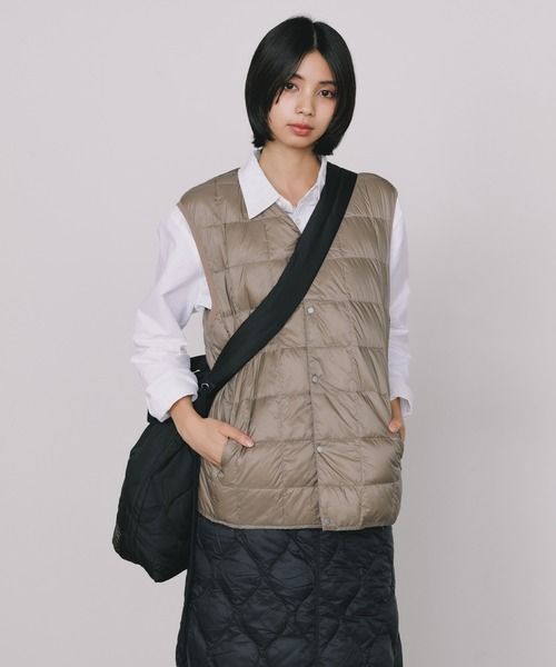 TAION（タイオン） ダウンベスト ベスト V NECK BUTTON DOWN VEST