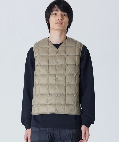 TAION（タイオン） ダウンベスト ベスト V NECK BUTTON DOWN VEST