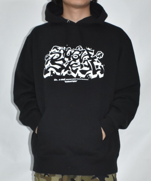 DOUBLE STEAL パーカー 矢印グラフィティ 裏パイルパーカー メンズ  