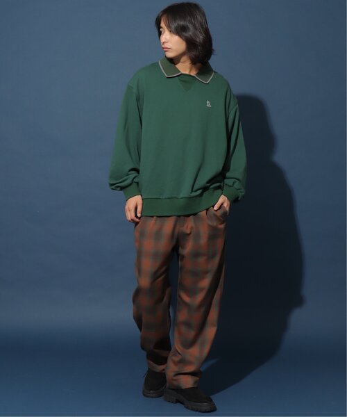 tシャツ ミニ恐竜ワッペンポロ衿プルオーバー/ユニセックス可 レディース メンズ DOUBLE NAME tシャツ ミニ恐竜ワッペンポロ衿プルオーバー/ユニ