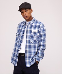 シャツ LONGSLEEVE INDIGO CHECK EMBROIDERY SHIRT / ロングスリーブ インディゴ チェック エンブロイデリー｜ZOZOTOWN Yahoo!店