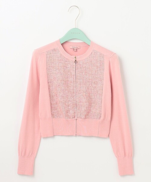 「TOCCA」 カーディガン X-SMALL ピンク レディース TOCCA カーディガン PINK BASKET KNIT レディース : ZOZOTOWN