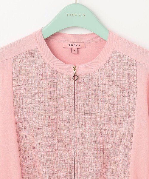 「TOCCA」 カーディガン X-SMALL ピンク レディース TOCCA カーディガン PINK BASKET KNIT レディース : ZOZOTOWN