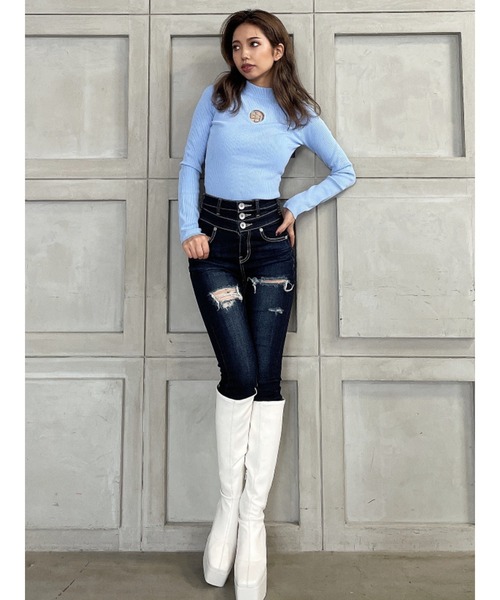 GYDA ニット セーター GG MOLDリブニットトップス レディース