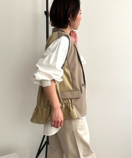 ベスト ジレ ドロストテーラージレ レディース LHELBIE ベスト ジレ ドロストテーラージレ レディース