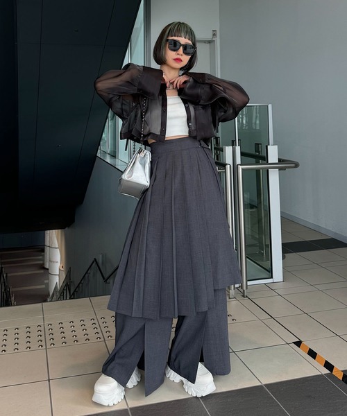 新品　PAGEBOY ページボーイ　2WAYグロッシー　シアーシャツ　シルバー 新品 PAGEBOY ページボーイ 2WAYグロッシー シアーシャツ
