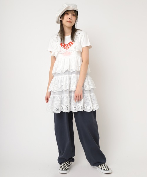 tシャツ M2241 ＦＩＲＥ　ＨＥＡＲＴフライスミニＴ レディース M2241 FIRE HEARTフライスミニT(M ブラック): トップス - RNA
