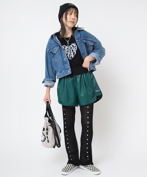 tシャツ M2241 ＦＩＲＥ　ＨＥＡＲＴフライスミニＴ レディース M2241 FIRE HEARTフライスミニT(M ブラック): トップス - RNA