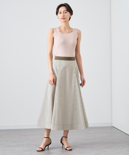 ANAYI ニット アセテートポリエステルスクエア プルオーバー 