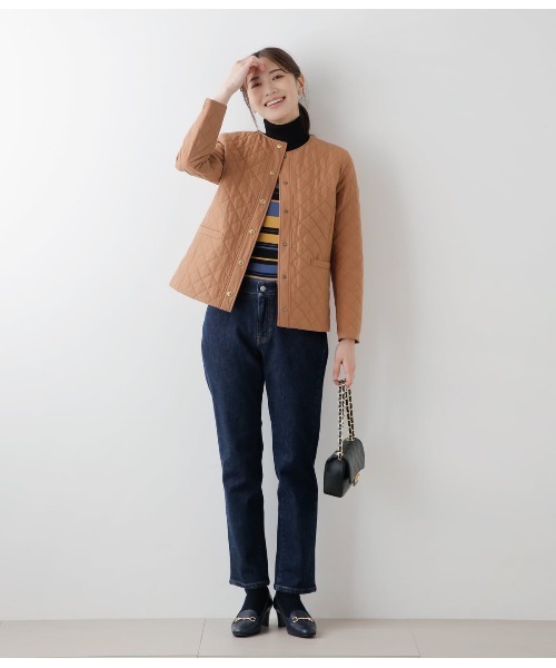 NEWYORKER ジャケット ノーカラージャケット ダイヤキルトノーカラー