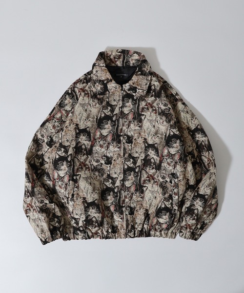 SUGGESTION ブルゾン アウター Gobelin weave zip-up blouson