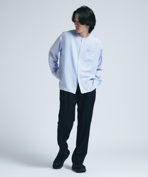 INTER FACTORY（インターファクトリー） シャツ レーヨンノーカラー