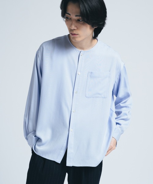 レア　テンダーロイン　ノーカラーシャツ INTER FACTORY（インターファクトリー） シャツ レーヨンノーカラー