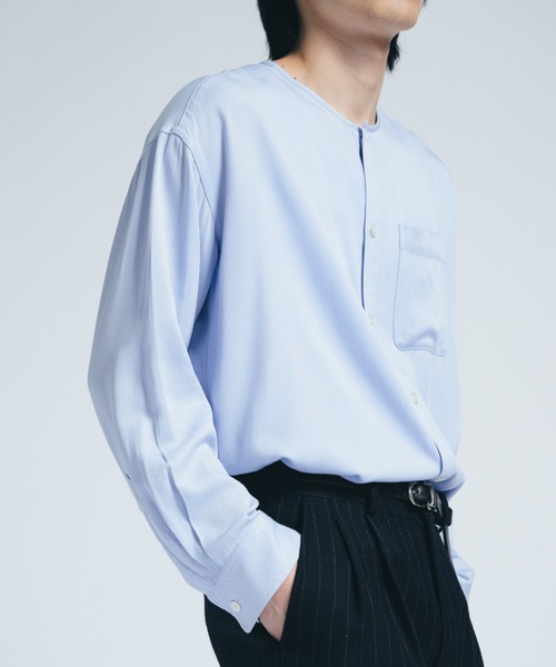 INTER FACTORY（インターファクトリー） シャツ レーヨンノーカラー