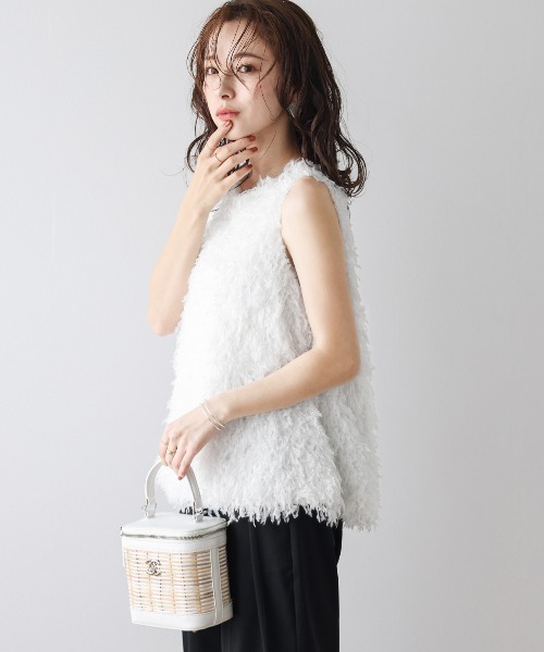 「AMELY」 「La-gemme」ノースリーブブラウス フリー ピンク レディース AMELY」 「La-gemme」ノースリーブトップス フリー ピンク