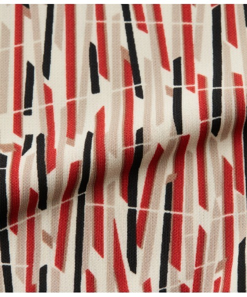 tシャツ ポリエステル強撚スムース ランダムレーンプリント ボウタイプルオーバー レディース NEWYORKER tシャツ ポリエステル強撚スムース ランダムレーン
