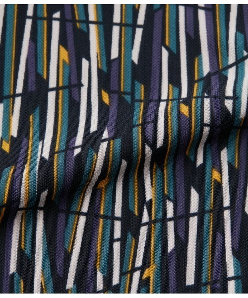 tシャツ ポリエステル強撚スムース ランダムレーンプリント ボウタイプルオーバー レディース NEWYORKER tシャツ ポリエステル強撚スムース ランダムレーン