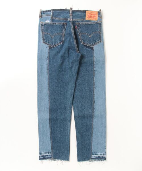 古着　リメイク　デニム　チェック 11367 リメイクデニム 再構築 パッチワーク ハーフパンツ W29
