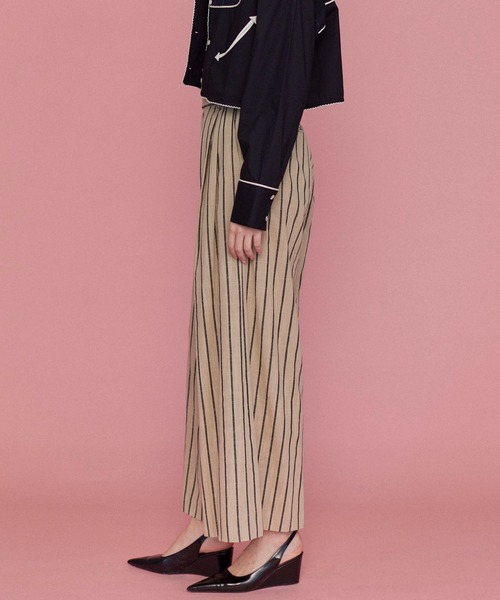 MAISON SPECIAL スラックス パンツ Stripe Tack Wide Silhouette